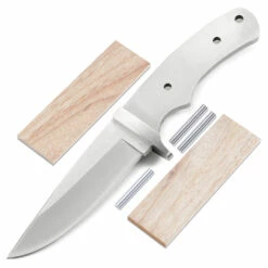 *Drop Point Hunter - Full Tang - DIY Blade Kit W/Canarywood Scales