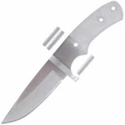 **Drop Point Hunter - Full Tang - DIY Knife Kit - (Blade, SS Guard & Pinstock Only)