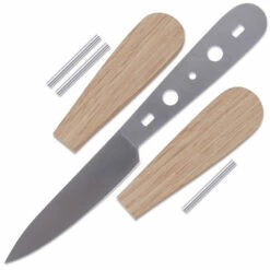 *Savannah Paring Knife Combo Kit - DIY Blade W/Red Oak Scales