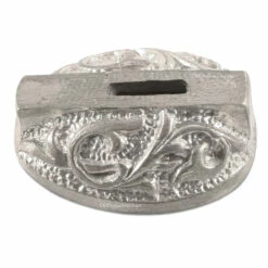 Guard - Floral Scroll VIII - (1-1/8 X 7/8 X 1/2) - [0.355 X 0.075 Slot] - Nickel Silver