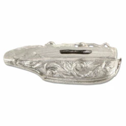 Guard - Floral Scroll V - (1-1/2 X 5/8 X 3/8) - [0.425 X 0.060 Slot] - Nickel Silver