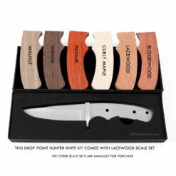 *Drop Point Hunter - Full Tang - DIY Blade Kit W/Lacewood Scales (pre-machined) -Knife Kits Sales Shop 9004d5e3 3a3d 4da7 baf3 ba0affd05e61