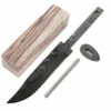 *Ridge Hunter Knife Kit - (USA Damascus) - DIY Blade Kit W/Black Limba Handle Block -Knife Kits Sales Shop AD0004BLP rbk blklimba 1 1500