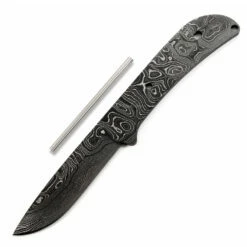 **Renegade Knife Kit - (USA Damascus) - DIY Knife Kit - (Blade Blank & Pinstock Only)