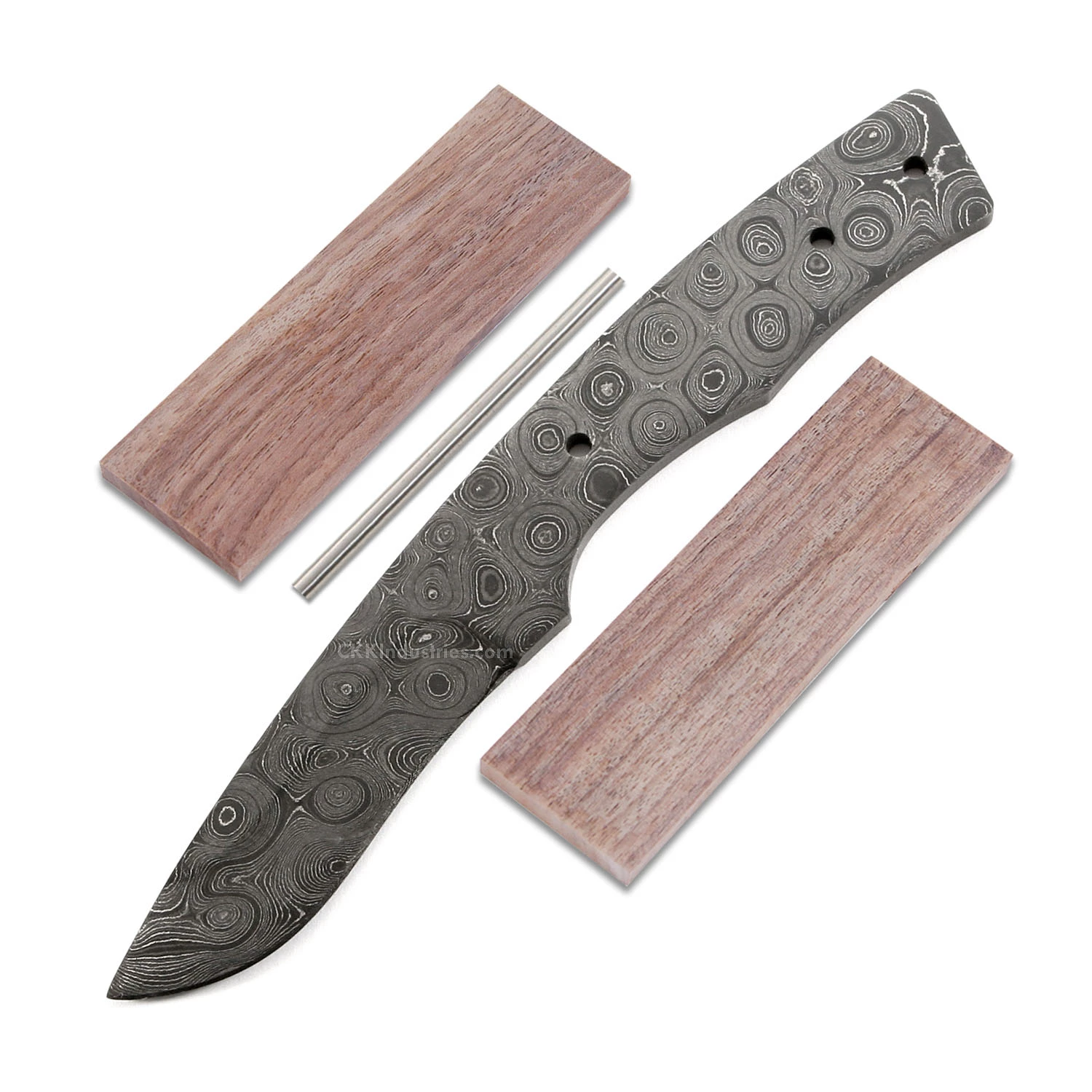 *Claw Knife Kit - (USA Damascus) - DIY Blade Kit W/Walnut Scales 3 *Claw Knife Kit - (USA Damascus) - DIY Blade Kit W/Walnut Scales