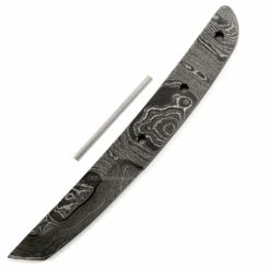 **Bushido Knife Kit - (USA Damascus) - DIY Knife Kit - (Blade Blank & Pinstock Only)