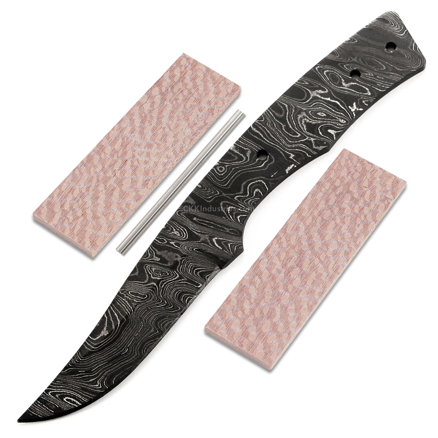 *Talon Knife Kit - (USA Damascus) - DIY Blade Kit W/Lacewood Scales 3 *Talon Knife Kit - (USA Damascus) - DIY Blade Kit W/Lacewood Scales