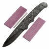 *Trail Lark Knife Kit - (USA Damascus) - DIY Blade Kit W/Purpleheart Scales -Knife Kits Sales Shop AD0013BLP prphrt rsk 1 1500