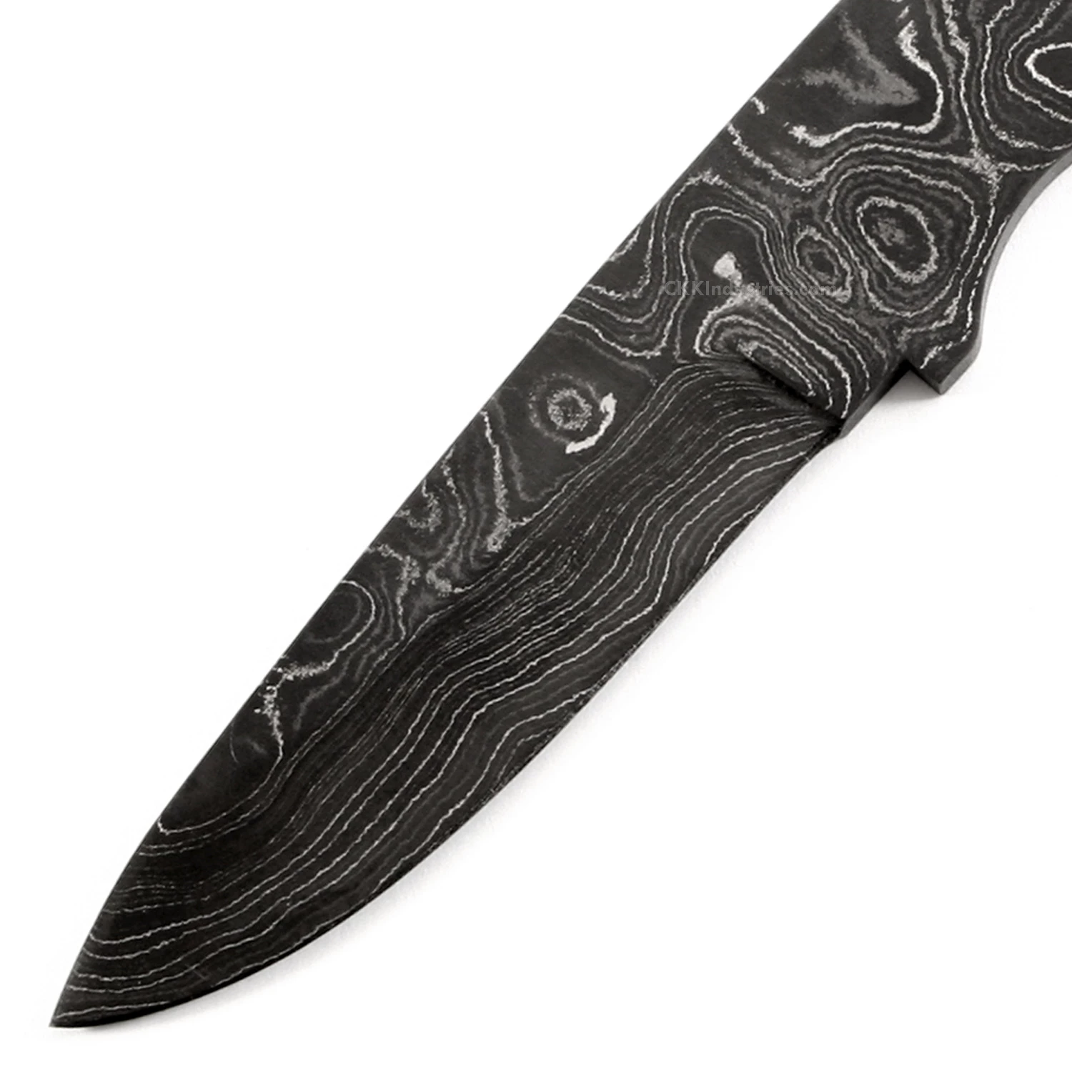 *Trail Lark Knife Kit - (USA Damascus) - DIY Blade Kit W/Curly Maple Scales 4 *Trail Lark Knife Kit - (USA Damascus) - DIY Blade Kit W/Curly Maple Scales - Image 2
