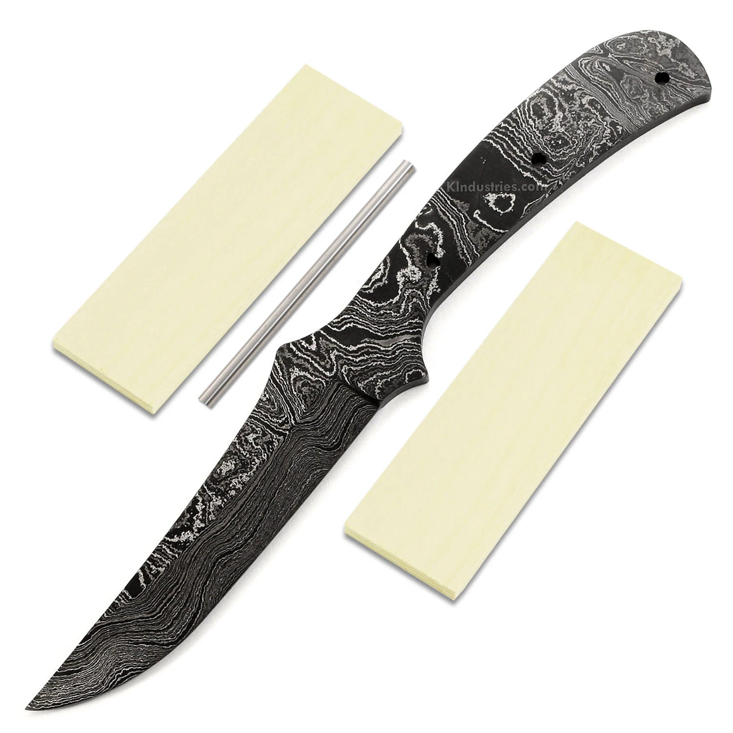 *Rebel Skinner XL Knife Kit - (USA Damascus) - DIY Blade Kit W/Yellowheart Scales 3 *Rebel Skinner XL Knife Kit - (USA Damascus) - DIY Blade Kit W/Yellowheart Scales