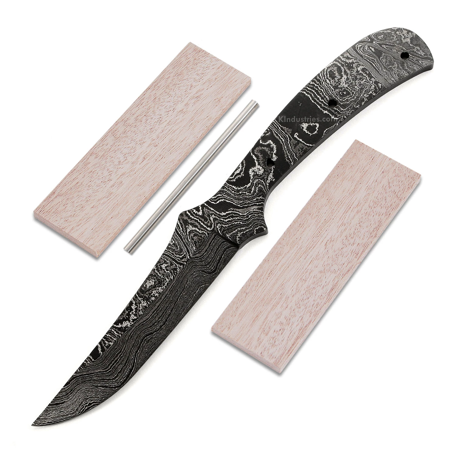 *Rebel Skinner Knife Kit - (USA Damascus) - DIY Blade Kit W/Mahogany Scales 3 *Rebel Skinner Knife Kit - (USA Damascus) - DIY Blade Kit W/Mahogany Scales