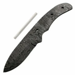 *Huntsman Knife Kit - (USA Damascus) - DIY Knife Kit - (Blade Blank & Pinstock Only)