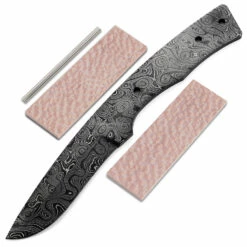 Rover Knife Kit - (USA Damascus) - DIY Blade Kit W/Lacewood Scales