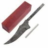 *Eastern Boot Knife Kit - (USA Damascus) - DIY Blade Kit W/Bloodwood Handle Block
