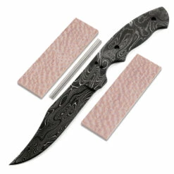 *Trail Hand Knife Kit - (USA Damascus) - DIY Blade Kit W/Lacewood Scales