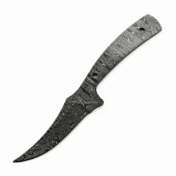*Saddle Skinner Knife Kit - (USA Damascus) - Full Tang - Trailing Point - Blade Blank
