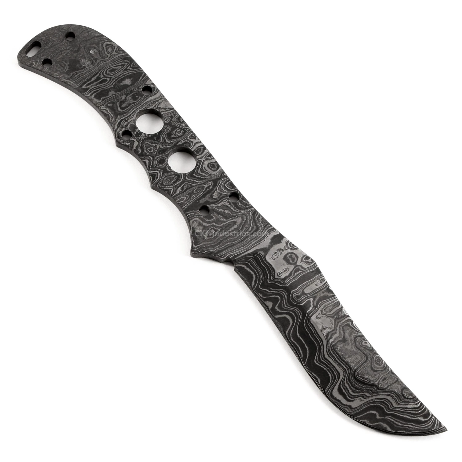 *Highland Knife Kit - (USA Damascus) - DIY Blade Kit W/Lacewood Scales 6 *Highland Knife Kit - (USA Damascus) - DIY Blade Kit W/Lacewood Scales - Image 4