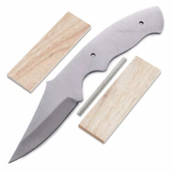 *Reef Shark Knife Kit - (High Carbon) - DIY Blade Kit W/Canarywood Scales