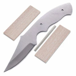 *Reef Shark Knife Kit - (High Carbon) - DIY Blade Kit W/Mahogany Scales