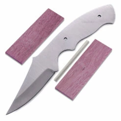 *Reef Shark Knife Kit - (High Carbon) - DIY Blade Kit W/Purpleheart Scales