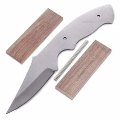 *Reef Shark Knife Kit - (High Carbon) - DIY Blade Kit W/Walnut Scales
