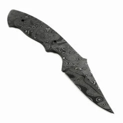 *Reef Shark Knife Kit - (USA Damascus) - DIY Blade Kit W/Walnut Scales -Knife Kits Sales Shop AD0030BL img4 1500 1