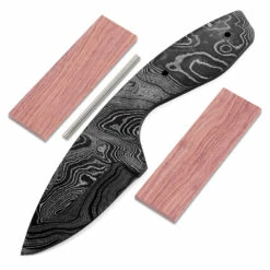 *Predator Knife Kit - (USA Damascus) - DIY Blade Kit W/Bubinga Scales