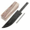 *Jackal Fixed Blade Knife Kit - (USA Damascus) - DIY Blade Kit W/Black Limba Handle Block