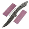 *Cuda Knife Kit - (USA Damascus) - DIY Blade Kit W/Purpleheart Scales 1 *Cuda Knife Kit - (USA Damascus) - DIY Blade Kit W/Purpleheart Scales -Knife Kits Sales Shop AD0042BLP rsk prphrt 1 1500