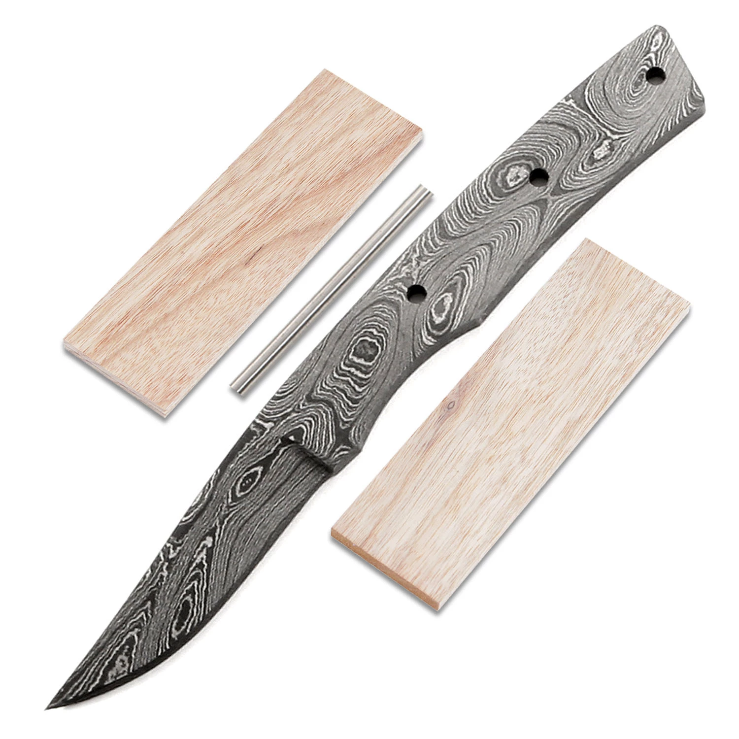*Lady Finger Knife Kit - (USA Damascus) - DIY Blade Kit W/Canarywood Scales 3 *Lady Finger Knife Kit - (USA Damascus) - DIY Blade Kit W/Canarywood Scales