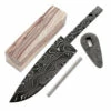 *Wolverine Knife Kit - (USA Damascus) - DIY Blade Kit W/Black Limba Handle Block -Knife Kits Sales Shop AD0051BLGP bklimba 1 1500