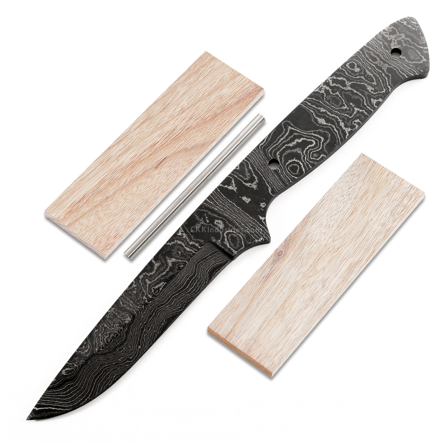*Sierra Hunter Knife Kit - (USA Damascus) - DIY Blade Kit W/Canarywood Scales 3 *Sierra Hunter Knife Kit - (USA Damascus) - DIY Blade Kit W/Canarywood Scales