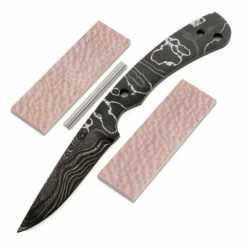 *Hornet Knife Kit - (USA Damascus) - DIY Blade Kit W/Lacewood Scales