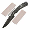*Hornet Knife Kit - (USA Damascus) - DIY Blade Kit W/Mahogany Scales -Knife Kits Sales Shop AD0056BLP rsk mahog 1 1500