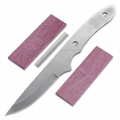 *Little Viper Knife Kit - (High Carbon) - DIY Blade Kit W/Purpleheart Scales