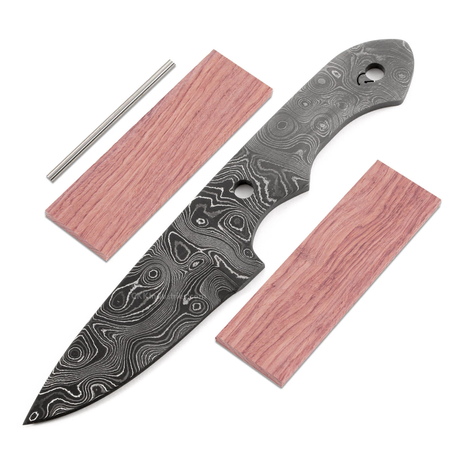 *Duster Knife Kit - (USA Damascus) - DIY Blade Kit W/Bubinga Scales 3 *Duster Knife Kit - (USA Damascus) - DIY Blade Kit W/Bubinga Scales