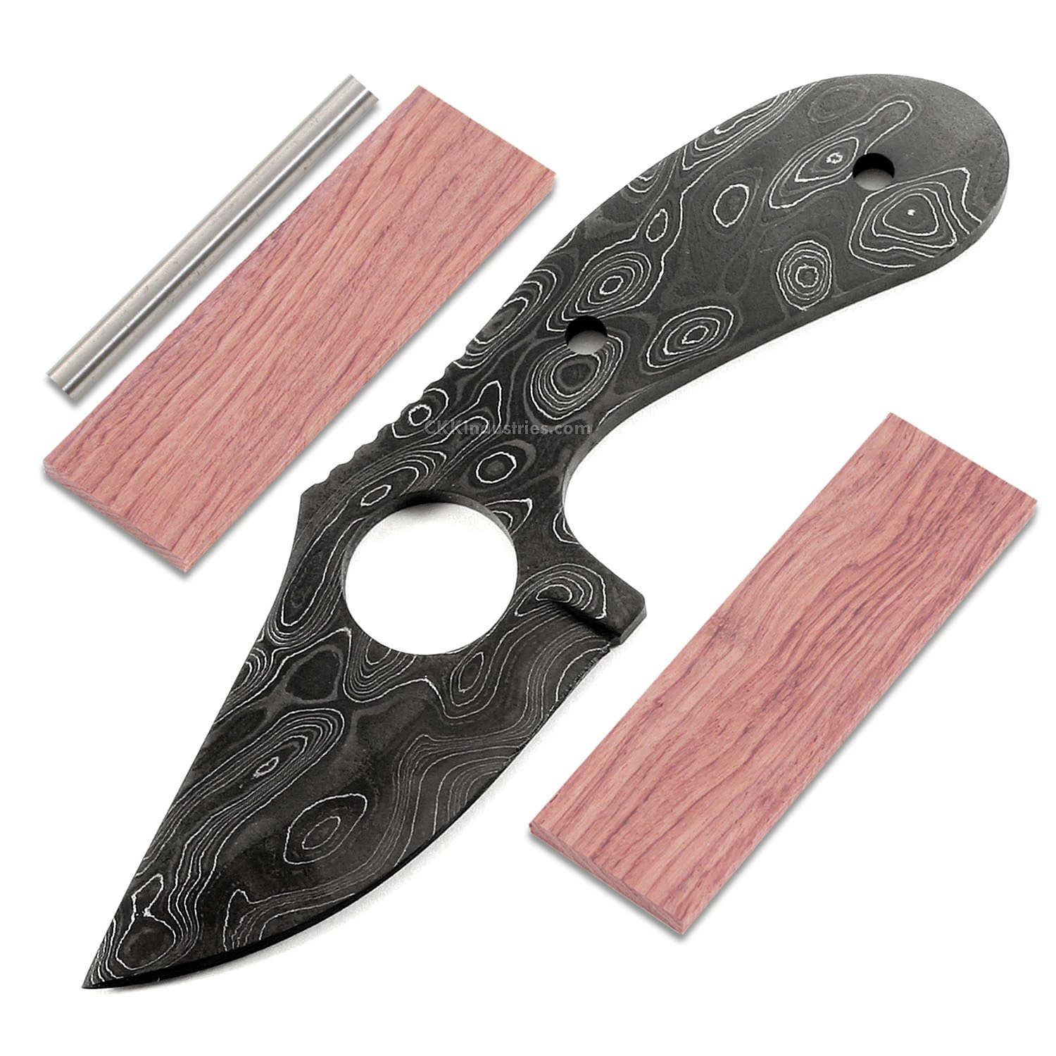 *Ringeye Skinner - (USA Damascus) - DIY Blade Kit W/Bubinga Scales 3 *Ringeye Skinner - (USA Damascus) - DIY Blade Kit W/Bubinga Scales