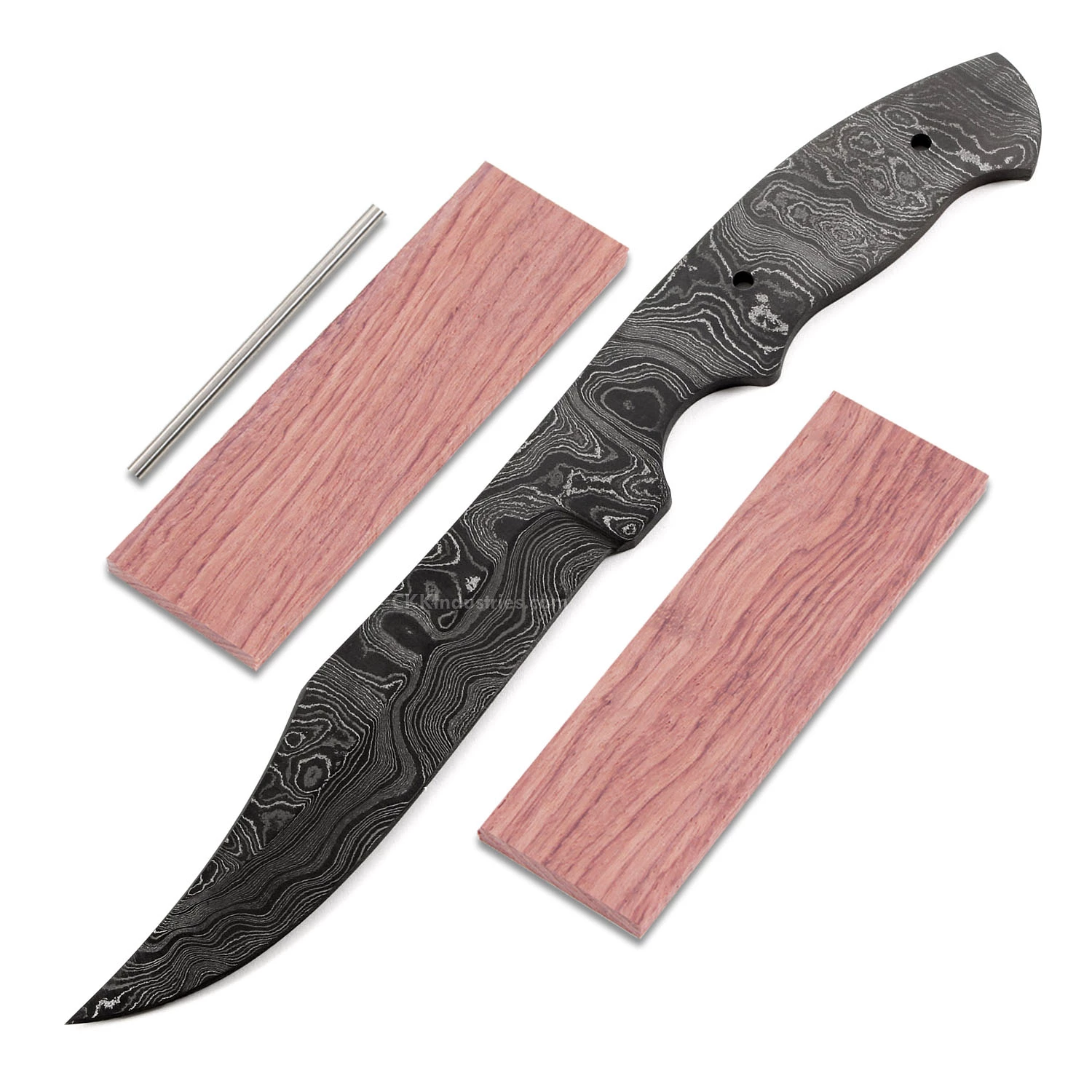 *Gunslinger - (USA Damascus) - DIY Blade Kit W/Bubinga Scales 3 *Gunslinger - (USA Damascus) - DIY Blade Kit W/Bubinga Scales