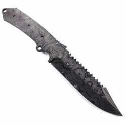 *Alien Hunter Knife Kit - (USA Damascus) - DIY Blade Kit W/Walnut Scales -Knife Kits Sales Shop AD0072BL img4 1500 8