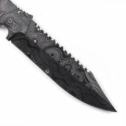 *Alien Hunter Knife Kit - (USA Damascus) - DIY Blade Kit W/Mahogany Scales -Knife Kits Sales Shop AD0072BL img5 1500 5
