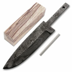 *Panther - (USA Damascus) - DIY Blade Kit W/Black Limba Handle Block