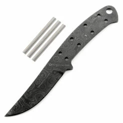Jim Dandy - (USA Damascus) - DIY Knife Kit - (Blade Blank & Pinstock Only)