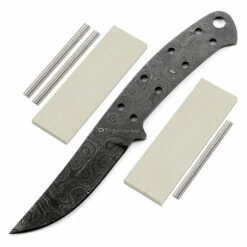 Jim Dandy - (USA Damascus) - DIY Blade Kit W/Curly Maple Scales