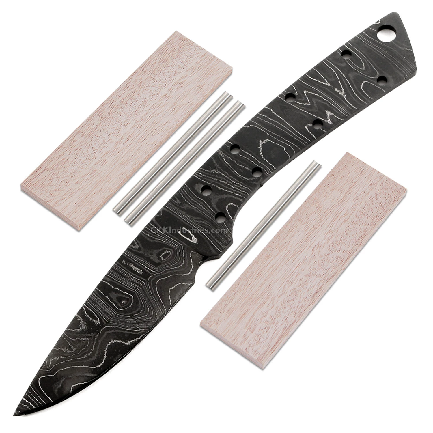 *Sports Boot - (USA Damascus) - DIY Blade Kit W/Mahogany Scales 3 *Sports Boot - (USA Damascus) - DIY Blade Kit W/Mahogany Scales