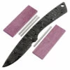 *Sports Boot - (USA Damascus) - DIY Blade Kit W/Purpleheart Scales -Knife Kits Sales Shop AD0078BLP rsk prphrt 1 1500