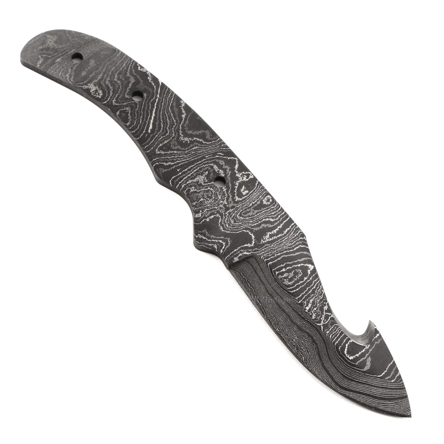 *Ace Gut Hook Knife Kit - (USA Damascus) - DIY Blade Kit W/Mahogany Scales 6 *Ace Gut Hook Knife Kit - (USA Damascus) - DIY Blade Kit W/Mahogany Scales - Image 4