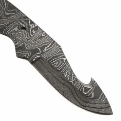 *Ace Gut Hook Knife Kit - (USA Damascus) - DIY Blade Kit W/Purpleheart Scales -Knife Kits Sales Shop AD0081BL img5 1500 3