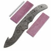 *Ace Gut Hook Knife Kit - (USA Damascus) - DIY Blade Kit W/Purpleheart Scales 1 *Ace Gut Hook Knife Kit - (USA Damascus) - DIY Blade Kit W/Purpleheart Scales -Knife Kits Sales Shop AD0081BL rsk purpleheart 1 1500