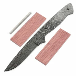 *Vegas Boot - (USA Damascus) - DIY Blade Kit W/Bubinga Scales