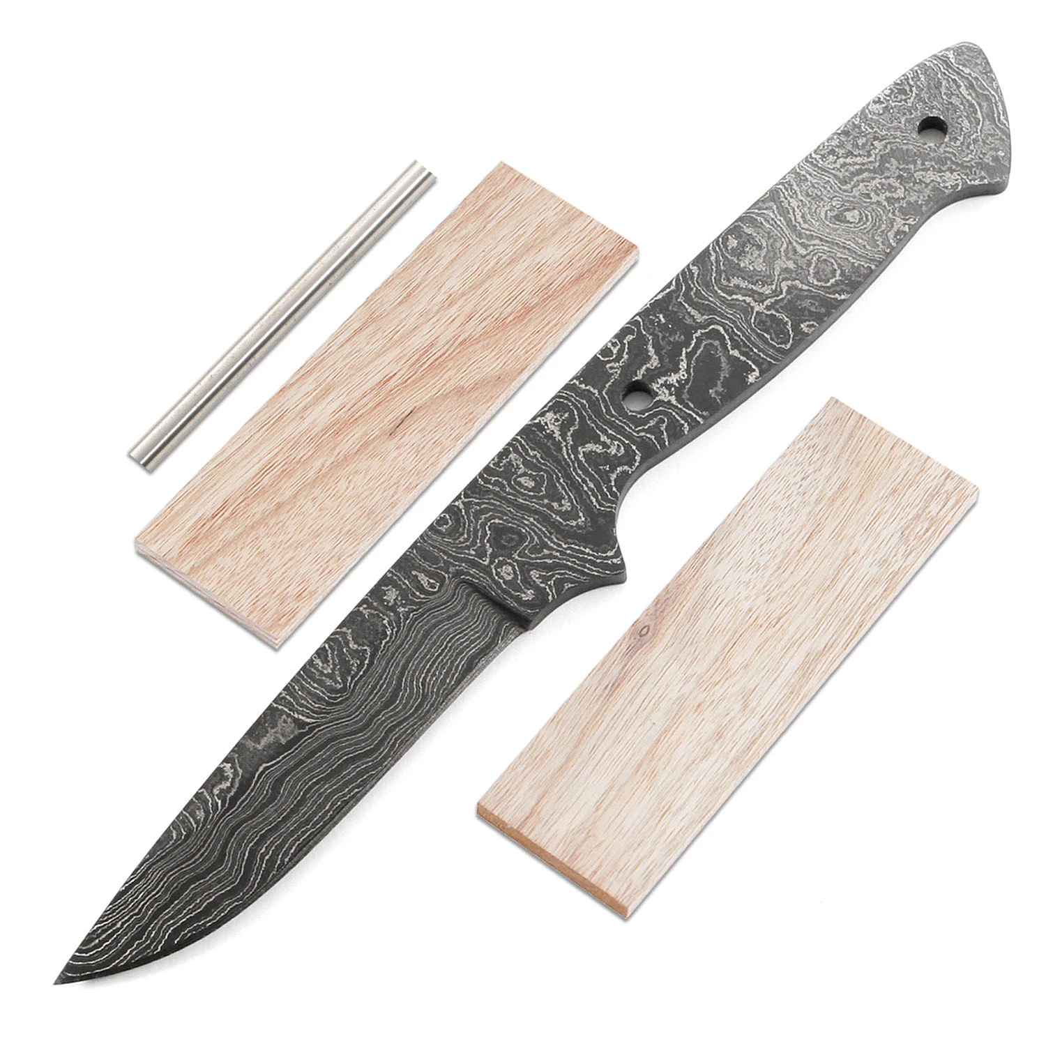 *Vegas Boot - (USA Damascus) - DIY Blade Kit W/Canarywood Scales 3 *Vegas Boot - (USA Damascus) - DIY Blade Kit W/Canarywood Scales